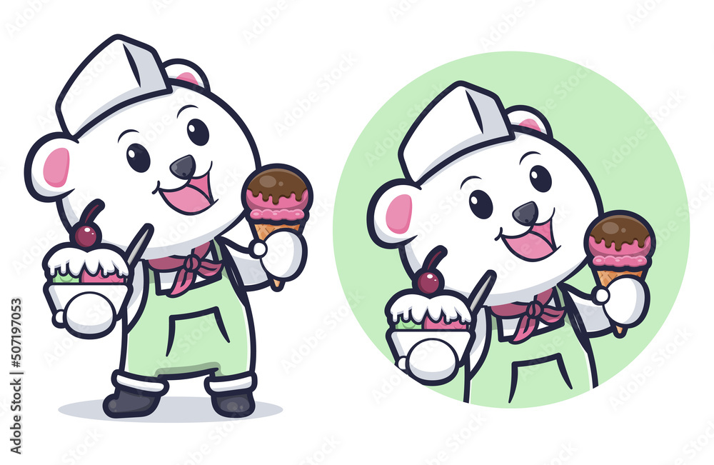 cute bear design with ice cream cute bear design with ice cream