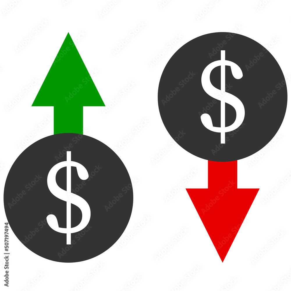 Сost reduction and growth business icons. Arrow dollar icon. Up and down arrow symbol, sign. jpeg image jpg illustration.
Сost reduction and growth business icons. Arrow dollar icon. Up and down arrow symbol, sign. jpeg image jpg illustration.