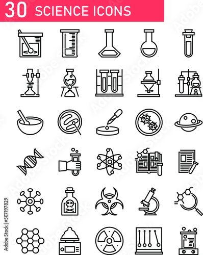 set of science icons 