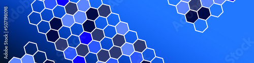Fototapeta Naklejka Na Ścianę i Meble -  Dark blue background with hexagon pattern. Modern dark abstract technology texture. Vector EPS 10