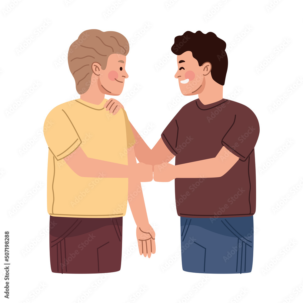 Fototapeta premium male friends handshake