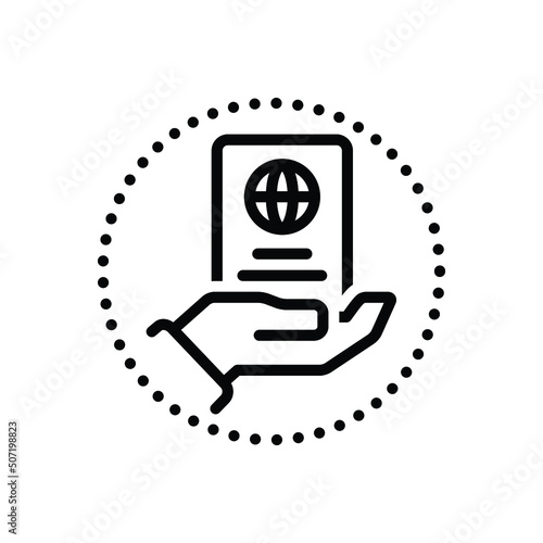 Black line icon for citizenship