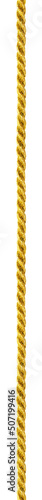 Golden rope isolated on white background.