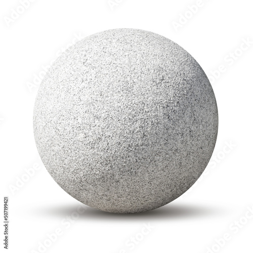 Granite ball isolated on white background.