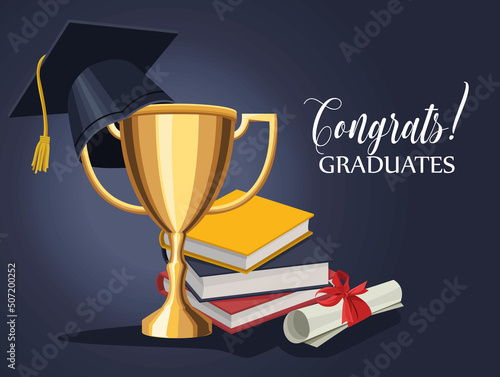 congrats graduates lettering celebration