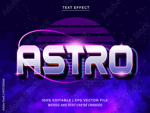 Astro 3d Editable text effect  Premium Vector