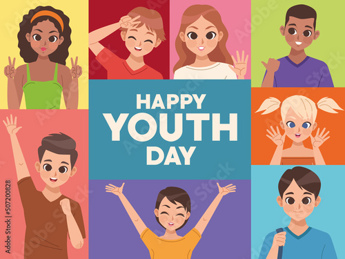 youth day lettering poster