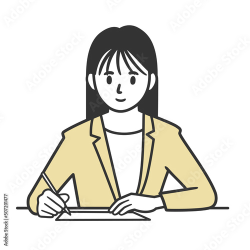 書類を書く女性2