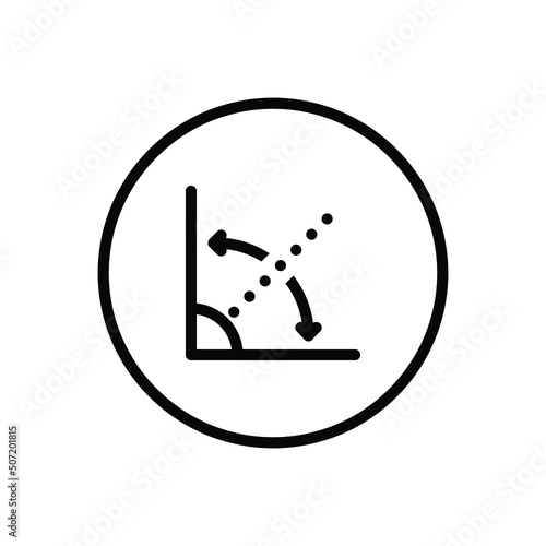 Black line icon for angle