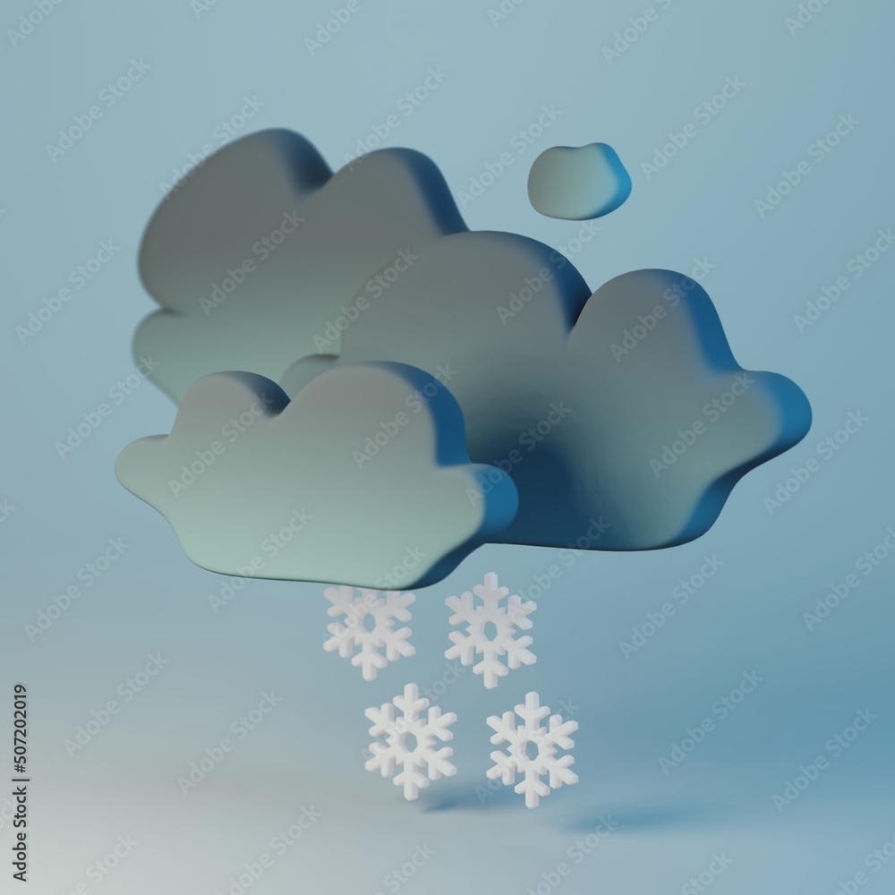 Fototapeta premium cloud and snow computing icon on blue background