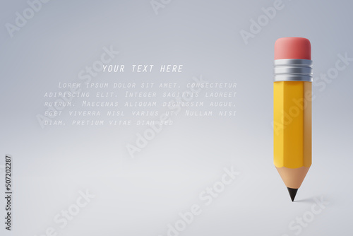 Classic wooden pencil stand on white
