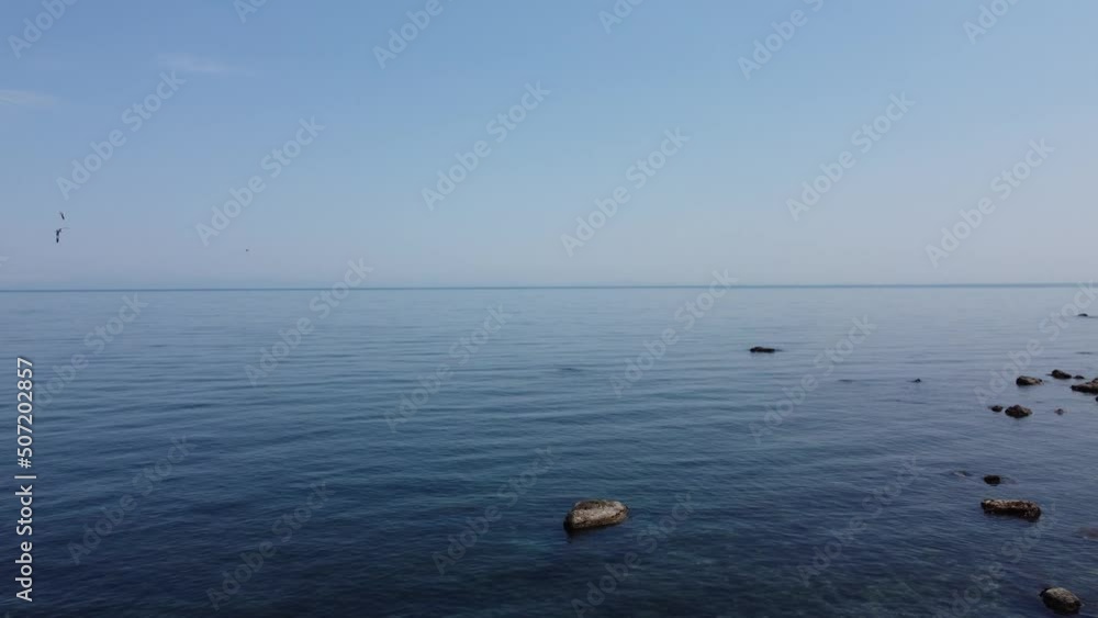 北海道の日本海を空撮 北海道の日本海を空撮