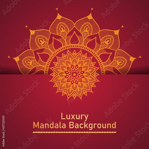Circle Pattern Creative Luxury Ornamental Mandala, Flower Mandala with gradient color with unique Background Design in gold color vector