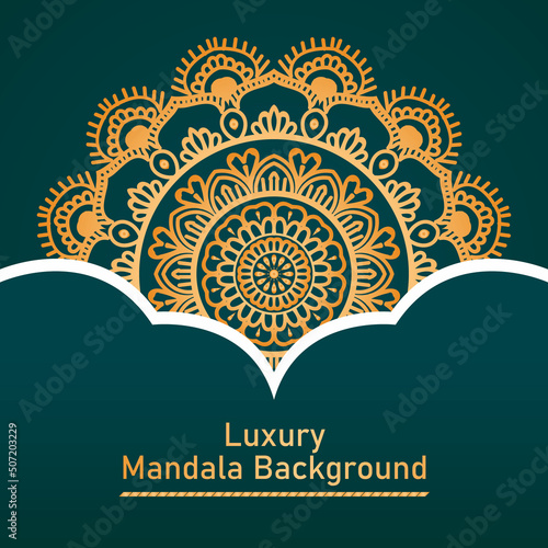 Circle Pattern Creative Luxury Ornamental Mandala, Flower Mandala with gradient color with unique Background Design in gold color vector
