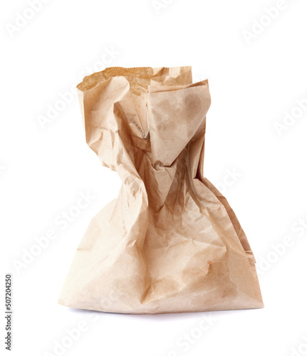 oil paper bag isolated on white background