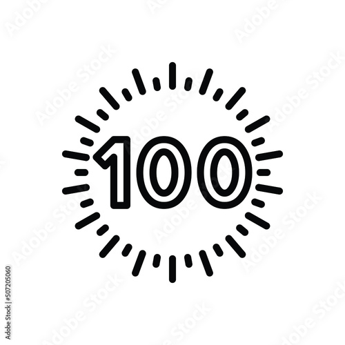 Black line icon for hundreds