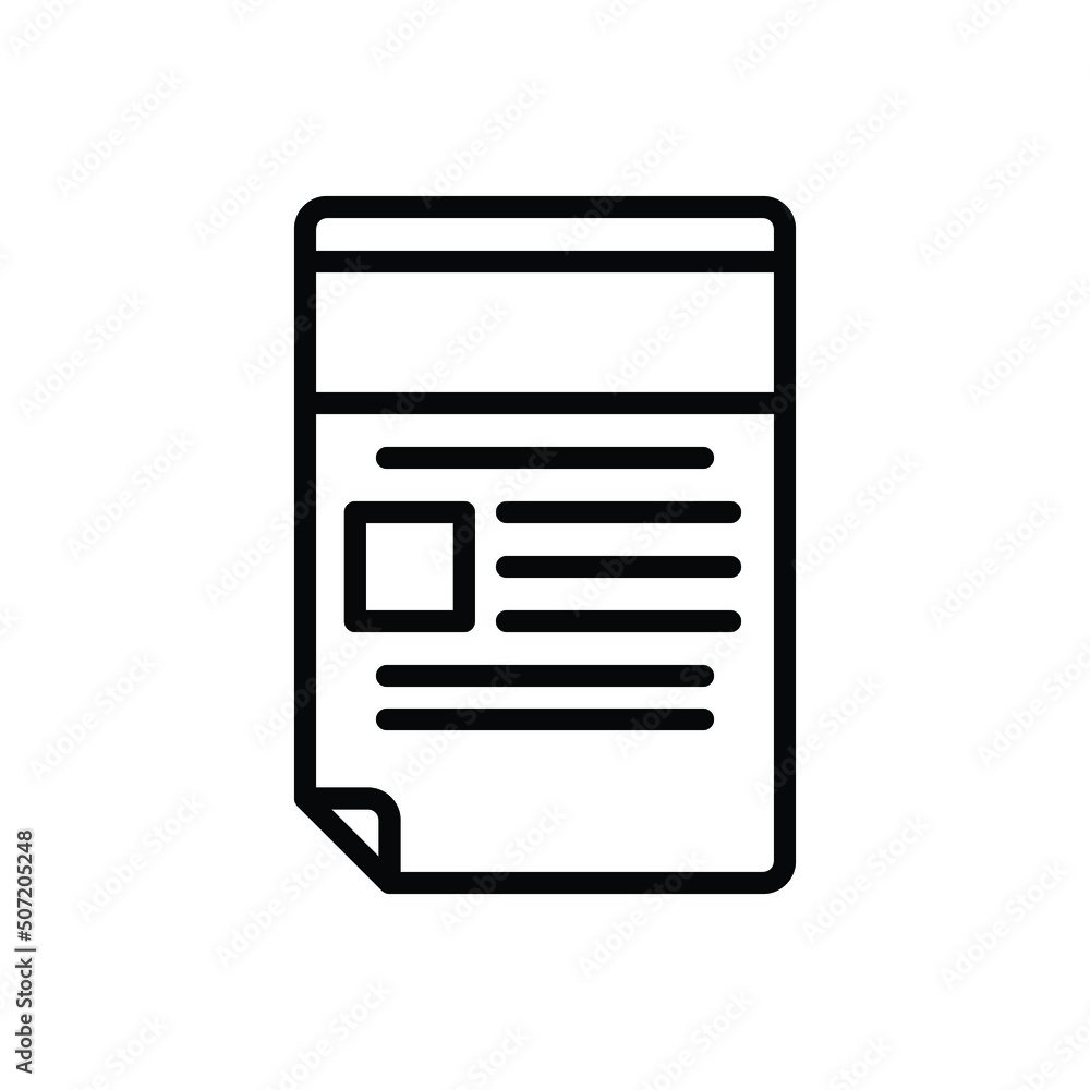 Black line icon for header Black line icon for header