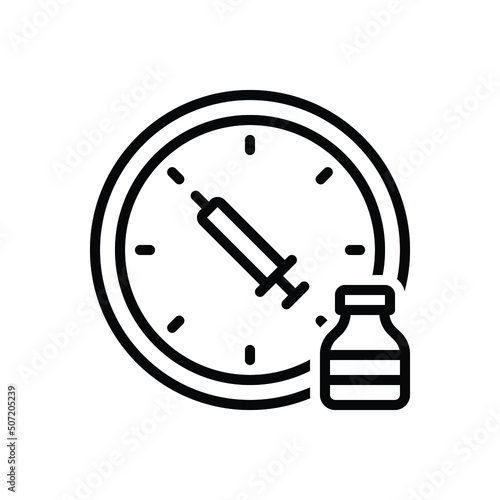 Black line icon for dose