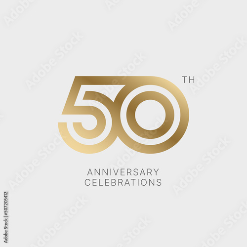 50 years anniversary logo design on white background for celebration event. Emblem of the 50th anniversary.