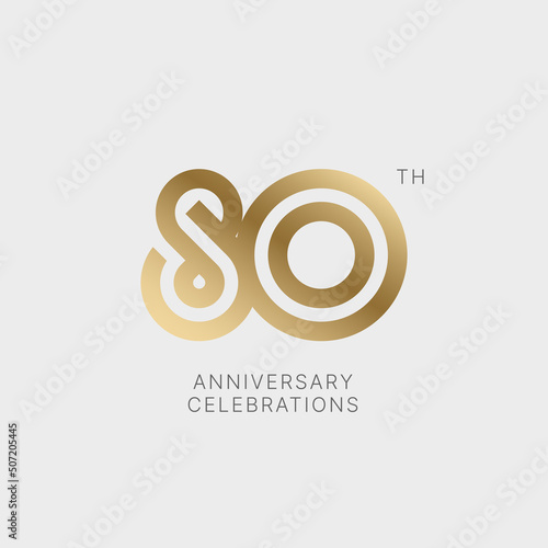 80 years anniversary logo design on white background for celebration event. Emblem of the 80th anniversary.
