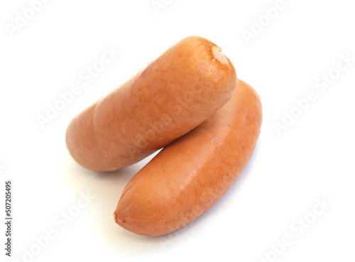 Sausages on a white background.