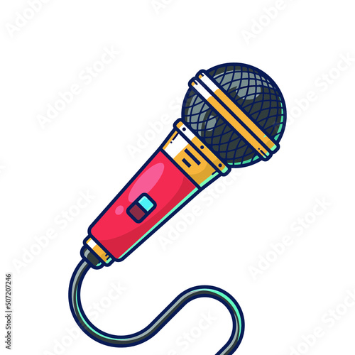microphones on white background illustration design