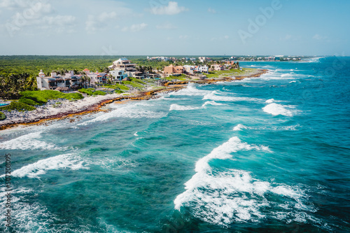 Εκτύπωση καμβά Aerial view of the Akumal Bay in Quintana Roo, Mexico