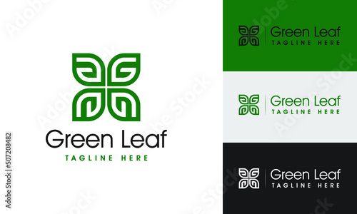 Green Leaf Logo Concept Illustration