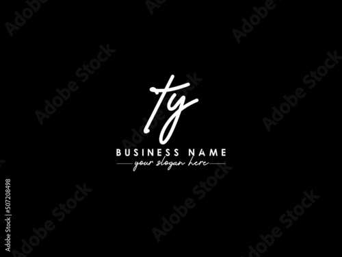 Luxury TY Signature Logo, Signature Ty yt Logo Letter Vector Art