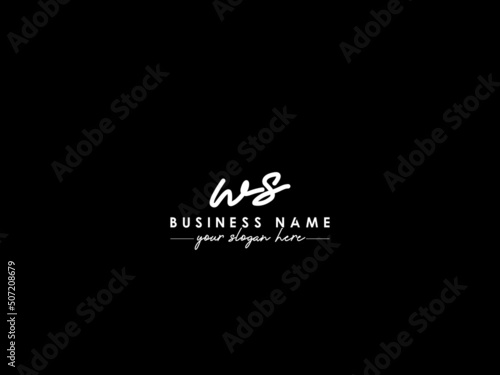 Signature WS Logo Icon, Fashion Ws sw Signature Logo Design For A Beauty Company