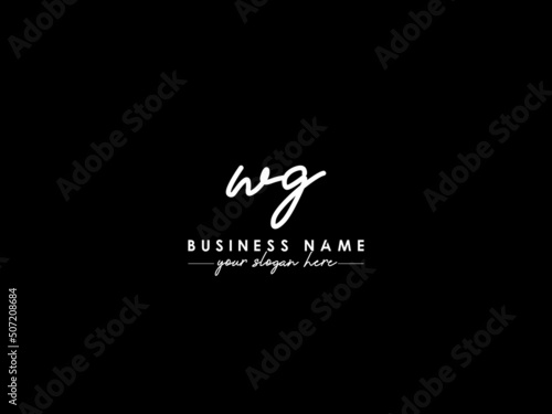 Signature WG Logo Icon, Fashion Wg gw Signature Logo Design For A Beauty Company photo