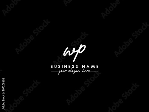 Signature WP Logo Icon, Fashion Wp pw Signature Logo Design For A Beauty Company