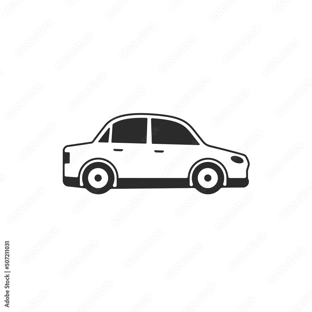 Car icon isolated on white. Transportation vehicle symbol vector illustration. Sign for your design, logo, presentation etc.