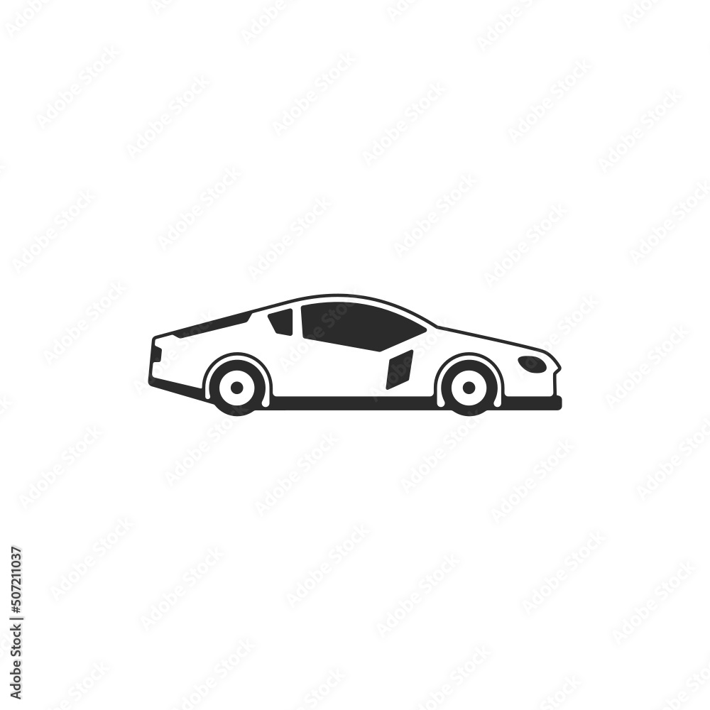 Super car icon isolated on white. Transportation vehicle symbol vector illustration. Sign for your design, logo, presentation etc.
