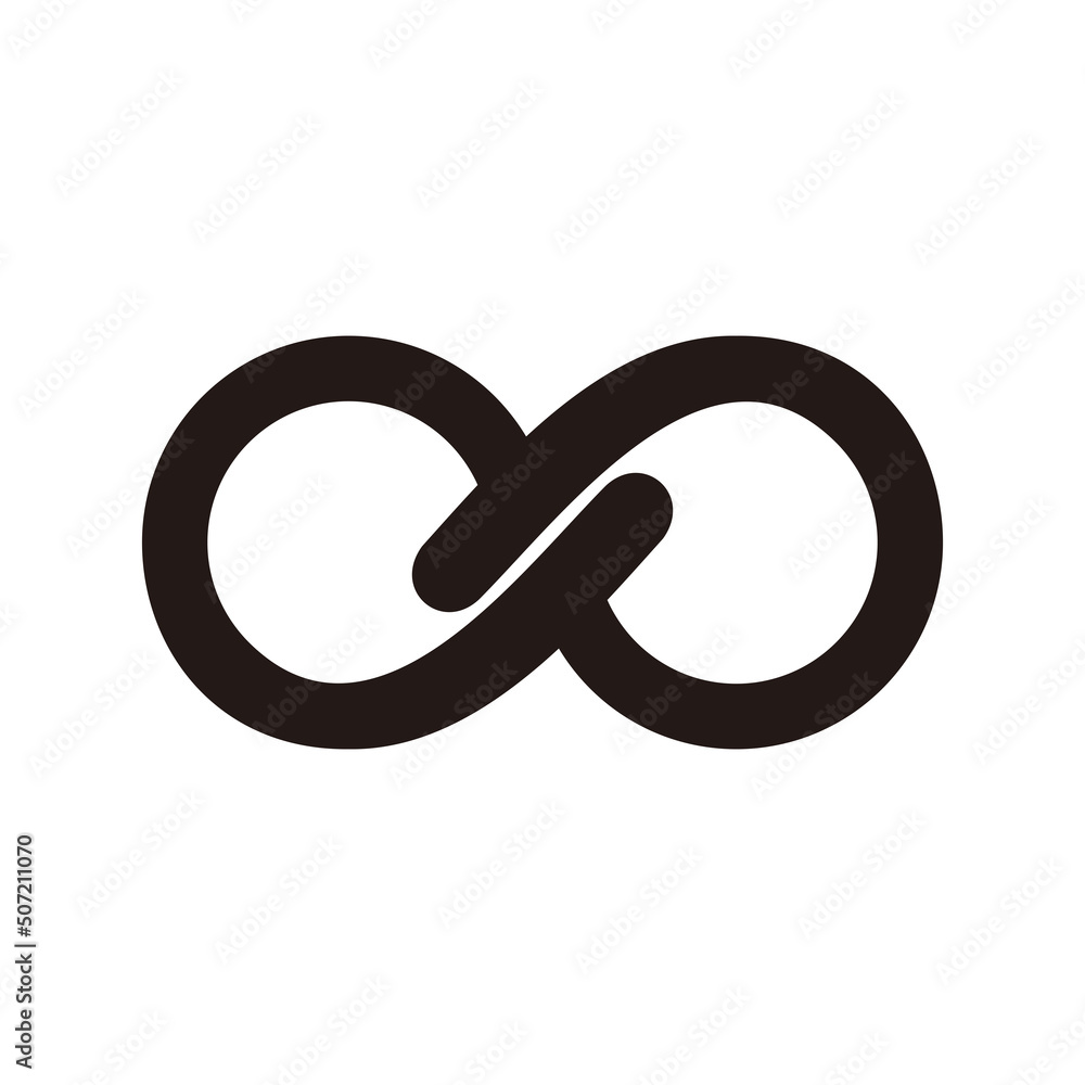 Infinity icon. Two locked circles vector illustration. Link icon. Infinity icon. Two locked circles vector illustration. Link icon.