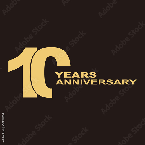 10 years anniversary card. 10 years anniversary on black background
