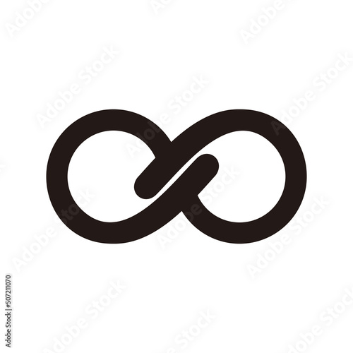 Infinity icon. Two locked circles vector illustration. Link icon.