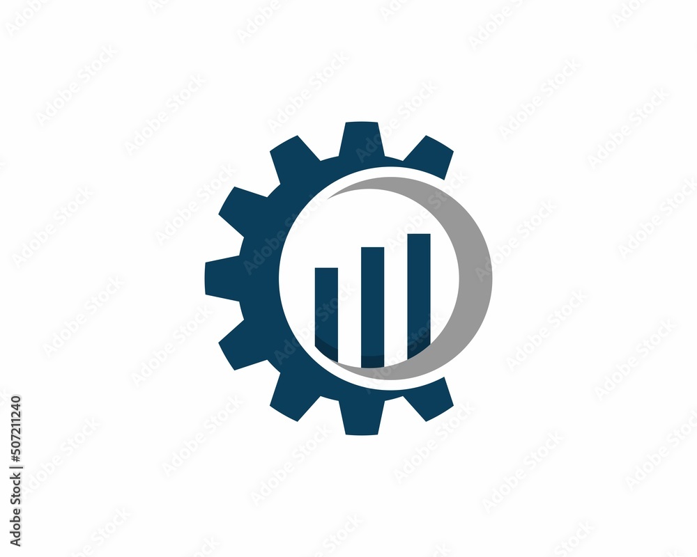 Logo finance with gear combination vector Logo finance with gear combination vector