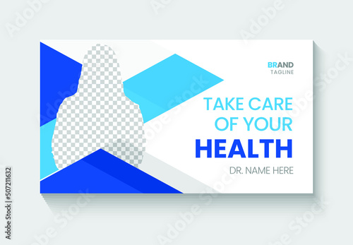 Medical health and fitness youtube thumbnail template design - Medical healthcare youtube thumbnail