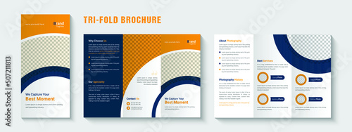 Corporate business tri-fold brochure template design, Creative business trifold brochure