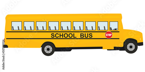 Yellow school bus. vector illustration