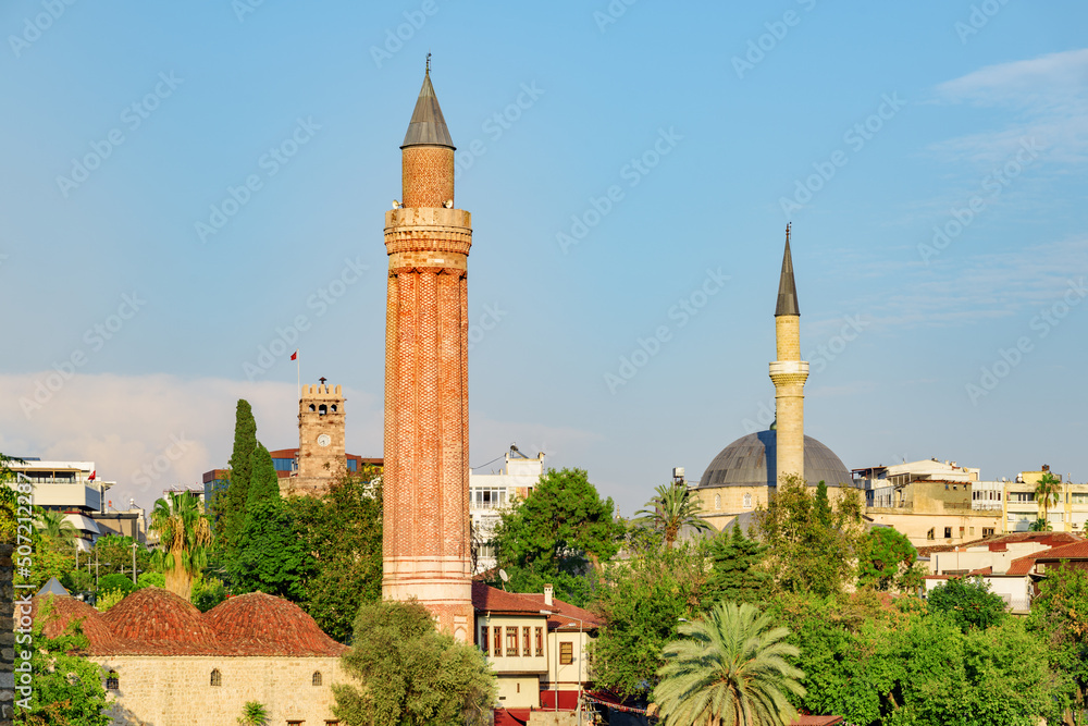 View of the Yivli Minare Mosque in Kaleici of Antalya