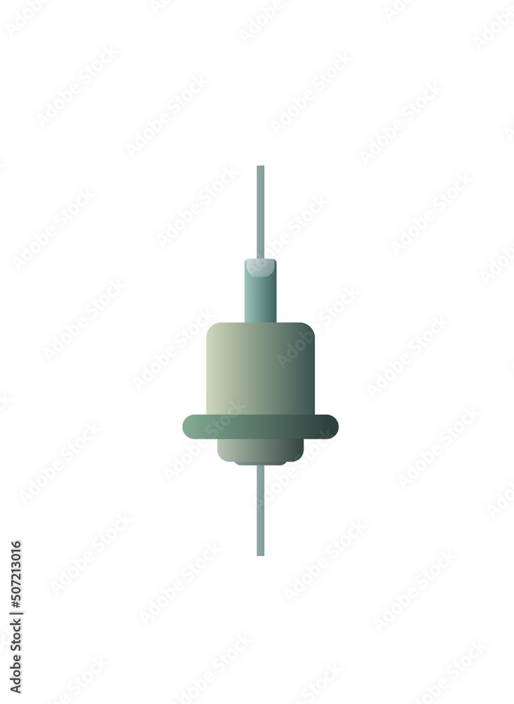 Diode with two contacts. Element for radio circuit. Object isolated on white background. Electronics detail. Vector Diode with two contacts. Element for radio circuit. Object isolated on white background. Electronics detail. Vector