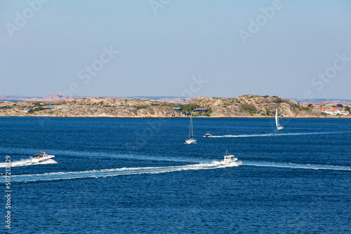 View of the archipelago with boats on the sea © Lars Johansson
