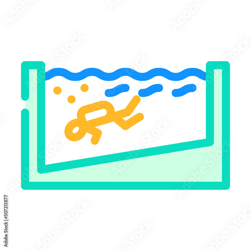 training in the pool color icon vector. training in the pool sign. isolated symbol illustration