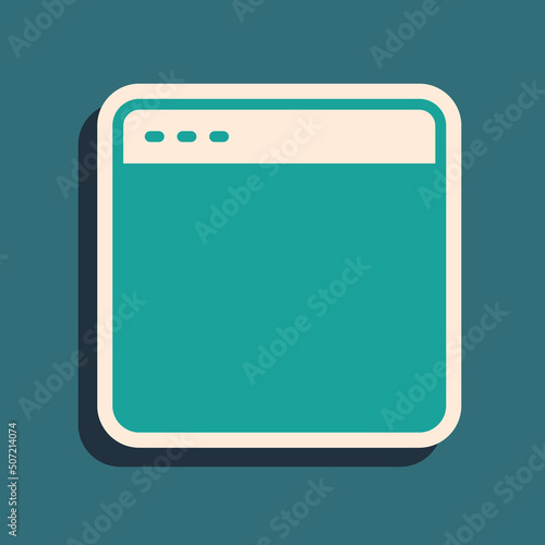 Free Download Green Browser window icon isolated on green background. Long shadow style. Vector - GFXLoad