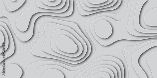 Abstract white papercut background with waves. Abstract papercut and multi layer cutout geometric pattern on vector, Abstract soft white background with waves, textured Papercut.