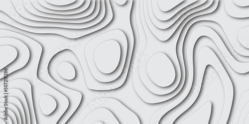 Abstract white papercut background with waves. Abstract papercut and multi layer cutout geometric pattern on vector, Abstract soft white background with waves, textured Papercut.