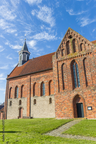 Side view of the historic Stefanus church in Holwierde, Netherlands