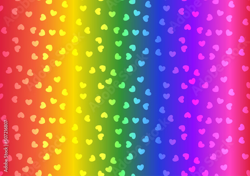 LGBT Pride Month. Seamless pattern colorful heart rainbow color background. Vector.